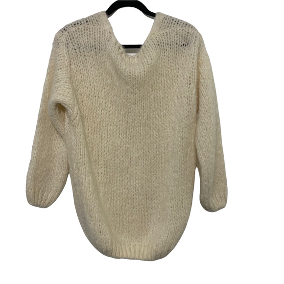 nwt Elan Oversize Minimal White Cream Classic Sweater Med No Material Size Tag - Picture 5 of 8